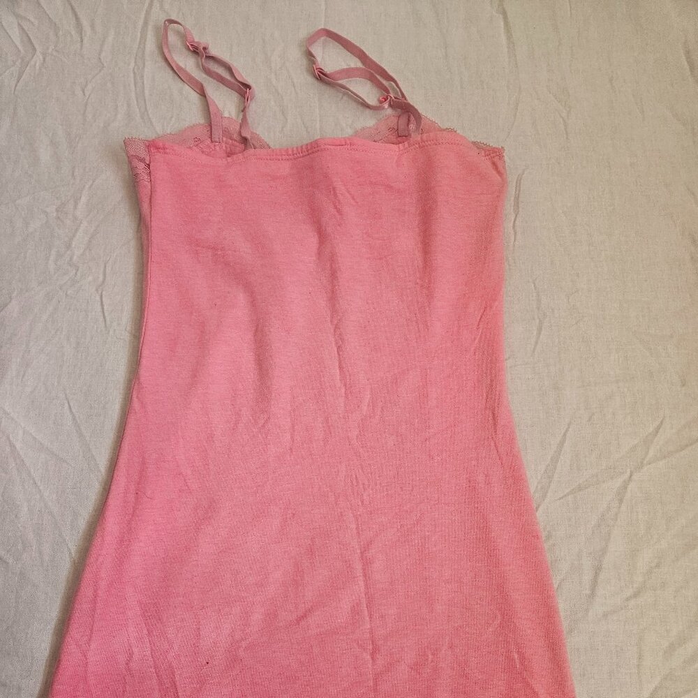 No Boundaries Cami Tank Top JUNIORS Size S(3-5) Lace Trim Shelf Built in Bra Y2K
